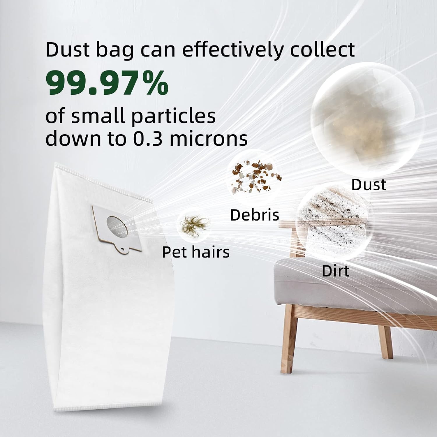 Aldernest 12 Pack 53292 Type Q/C Canister Vacuum Bags for Kenmore 200 400 600 700 800 Series Canister Vacuum Cleaner