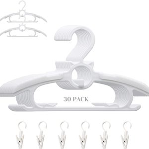 VelloHome Baby Nursery Closet Hangers, 30Pack Space Saving Kids Hange White