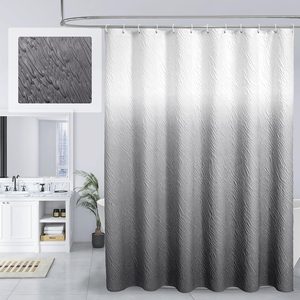Aldernest Grey Ombre Fabric Shower Curtain, 3D Marble Geometric Embossed, 72 x 72, 72"W x 72"L (Pack of 1)