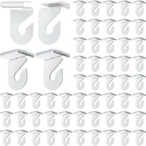 Aldernest 100 Pair Drop Ceiling Hooks Bulk for Classrooms Hanging, White