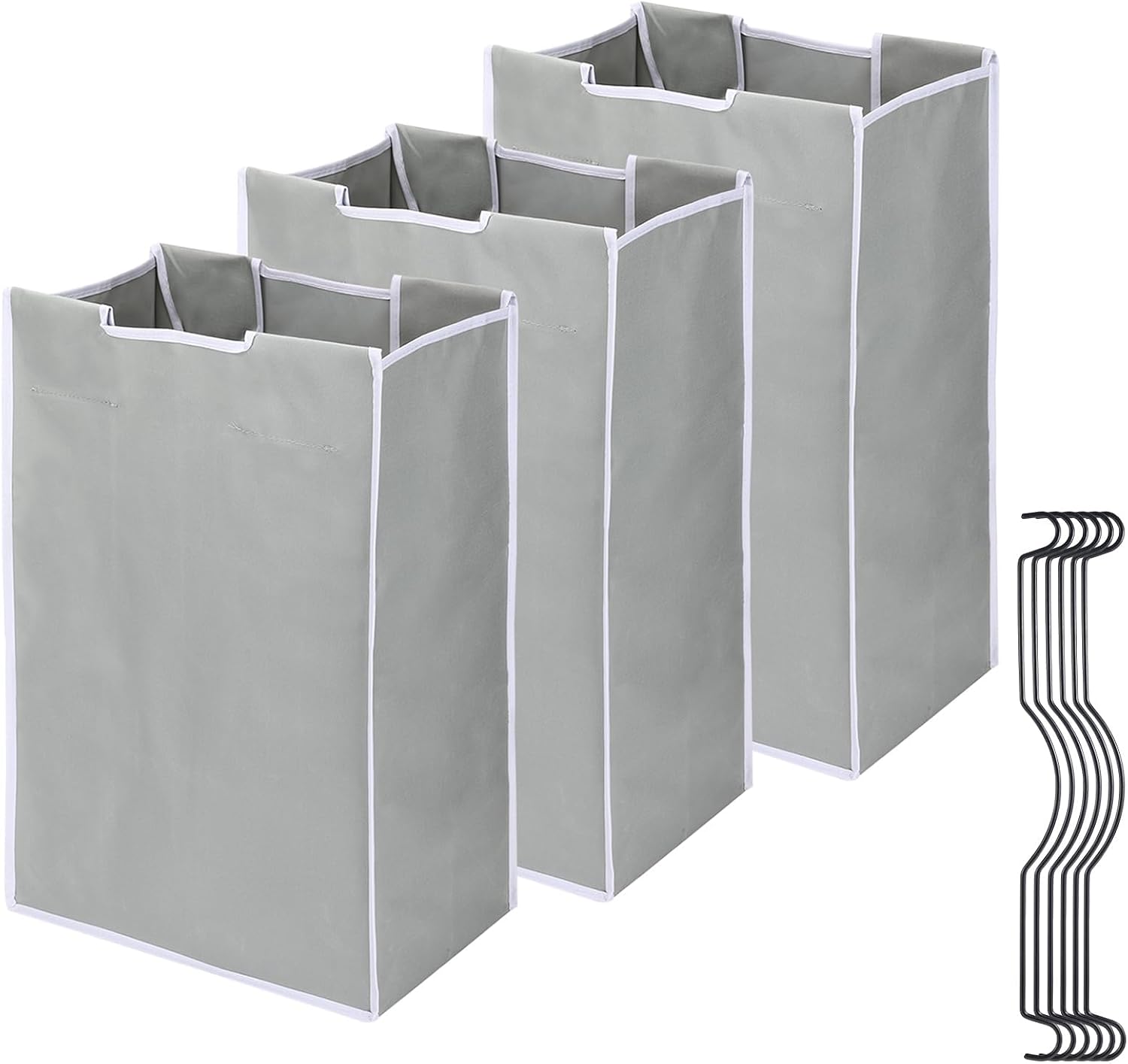 Aldernest 3 Bag Laundry Sorter Replacement Bags, 0.82 kg, Large, Grey
