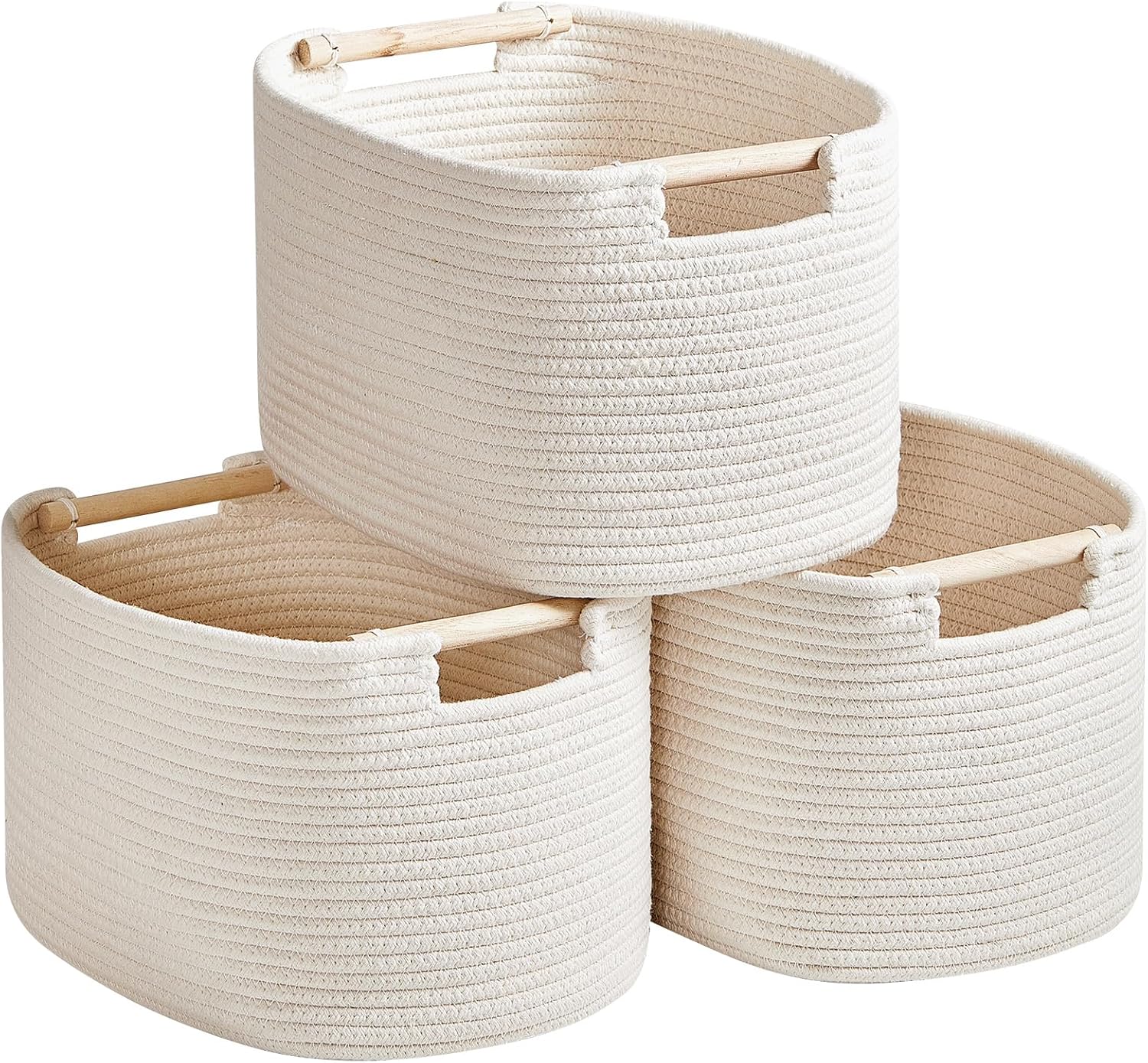Aldernest 3 Pack Storage Basket for Cabinet and Toy Organization - 13"x9.8"x8.7" Baskets for Storage - Baby Toy Bin - Toy Storage Organizer - Ideal