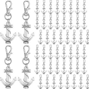 VelloHome 50 Pcs Anchor Keychain Bulk, Ocean Themed Party Favors, 0.39 kg, Silver