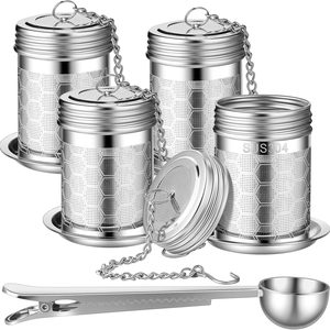 Aldernest 4 Pcs Tea Infuser for Loose Tea Set Stainless Steel, Silver, 7.52 ounces