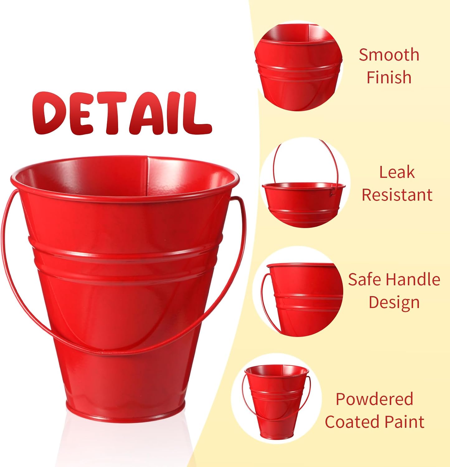 Aldernest 12 Pack Rainbow Metal Buckets, Galvanized Pail with Handle 4.5" x 5", 1.2 kg, Rainbow Color