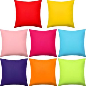 Ashenby 8 Pcs 18 x 18'' Throw Pillow Covers, Fresh Solid Color, No Inserts, 15.2 ounces, Fresh Colors