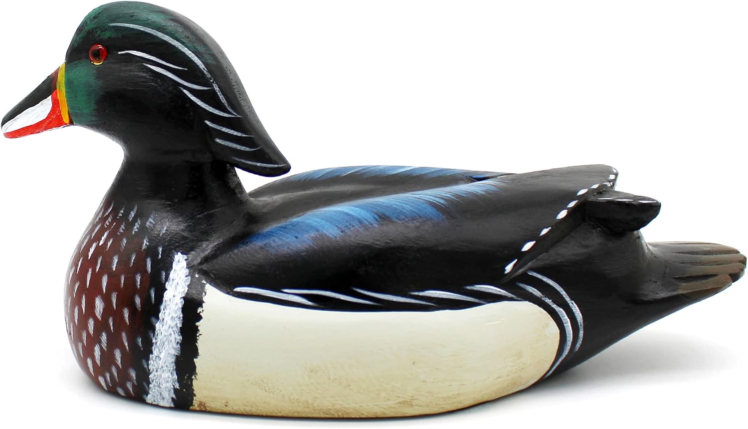 Cedarmoss . Primitives Hand Engraving and Painted Wood Wild Duck Farmhouse Figurine Mallard Decorative Accent, 10-1/2 Inch, 0.28 kg
