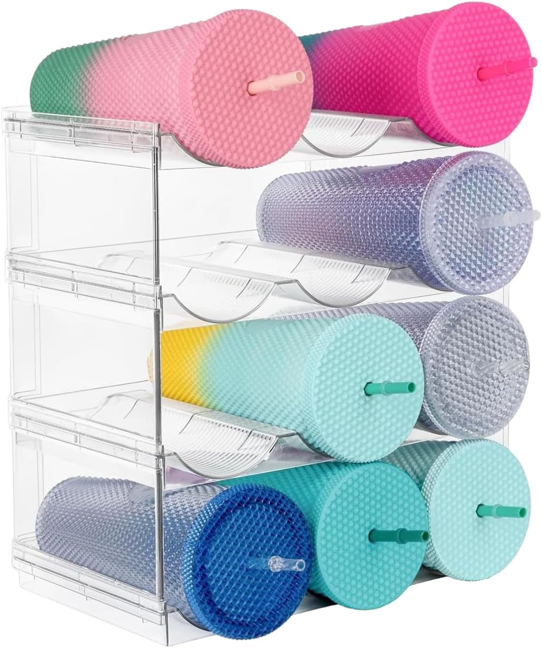 Aldernest Stackable Water Bottle Organizer for Cabinet, 2.5 pounds, 4 layers