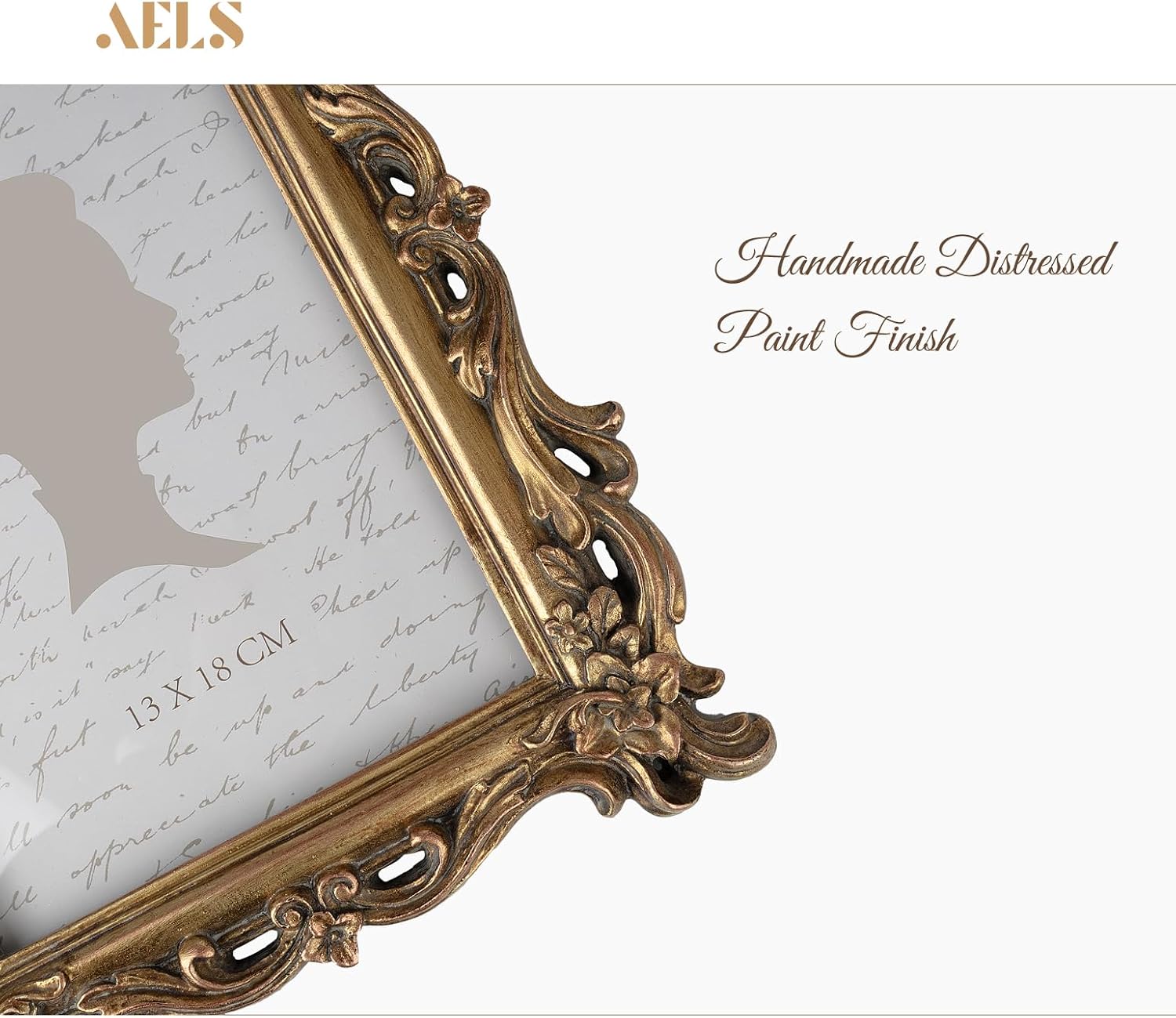 Aldernest 5x7 Inch Vintage Picture Frame, Elegant Antique Photo Frames with Glass Front, Bronze Gold