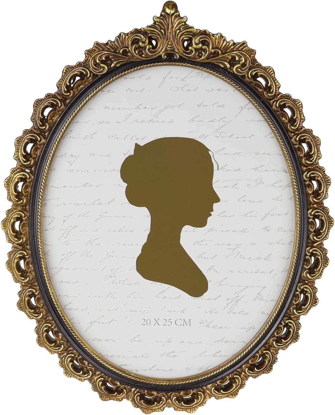 Aldernest Vintage Picture Frame 8x10 Inch, Oval Antique Photo Frames with Glass Front, Gold&Black