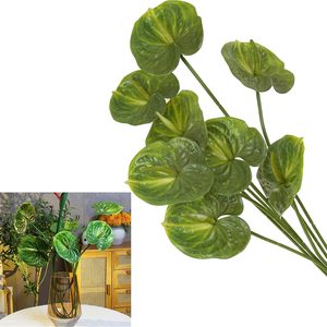 Aldernest 10pcs Artificial Anthurium, 28 Inch Faux Tropical Plants Tailflowers, 180 g, Green