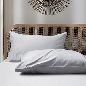 Aldernest Cotton Pillow Cases Standard Size Set of 2, Grey