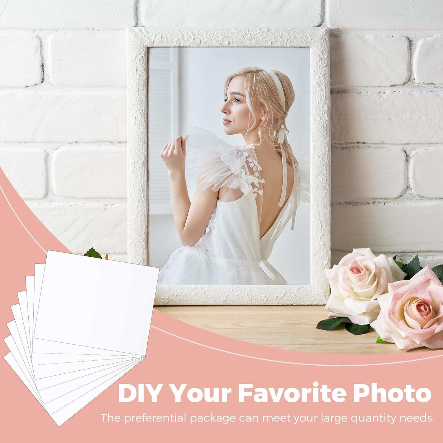 Aldernest 8 Pcs Sublimation Metal Photo Blanks 11 x 14'' Aluminum DIY Sign, White