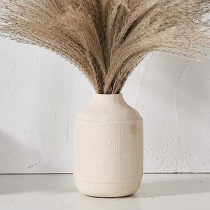 Aldernest Ceramic Rustic Farmhouse Vase | 7 Inch Pottery Decorative Flower Sand Glaze Finish Boho Vase for Home Decor, 1.7 pounds