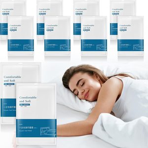 Ashenby 10 Sets Disposable Bed Sheets for Travel Queen Size, 4.5 pounds, Twin/Full, White