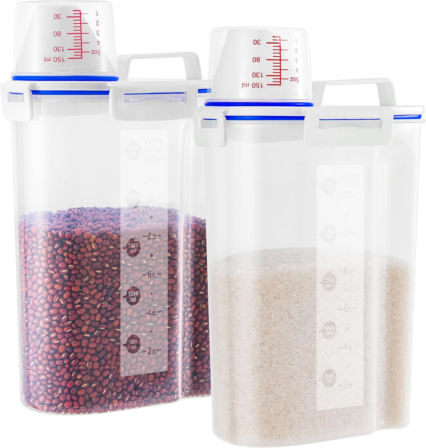 Ashenby 2 Pcs 5.5Lbs Rice Storage Container, 0.63 kg, Medium