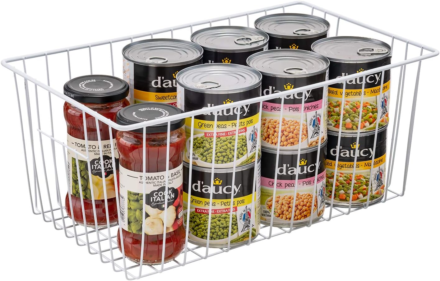 Ashenby 16Lx12W inch Wider Freezer Storage Organizer Baskets Container, 1.56 kg, White