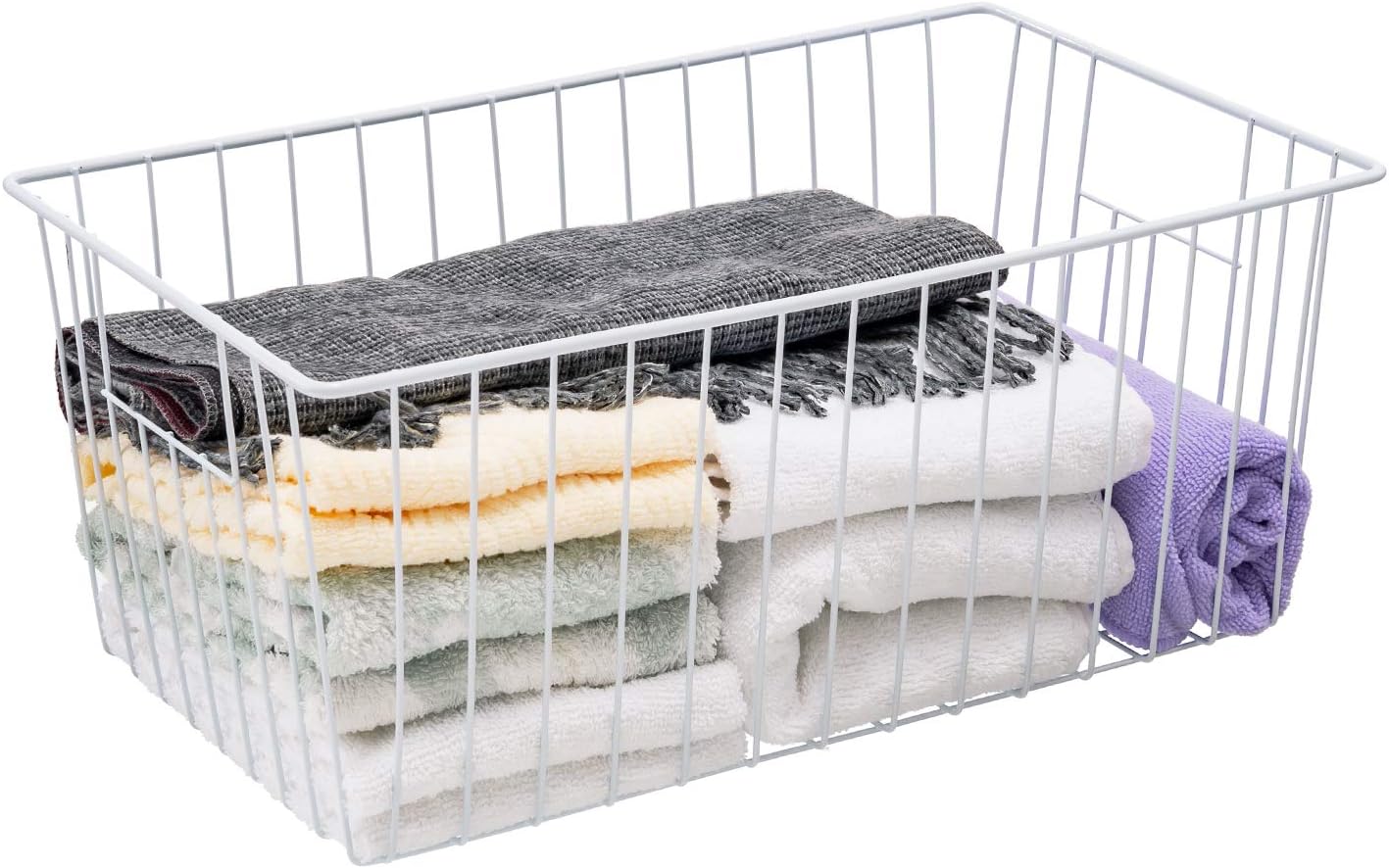 Ashenby 16Lx12W inch Wider Freezer Storage Organizer Baskets Container, 1.56 kg, White