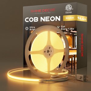 NestoraHome COB LED Rope Light 120V, ETL Listed, 800LM, Warm White, 16.4FT, 1.2 pounds