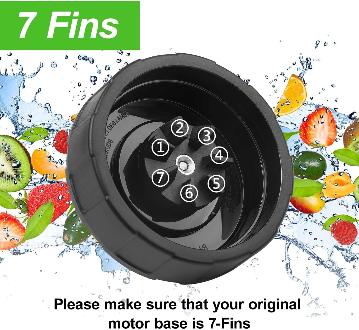 Aldernest SS101 Replacement Blade for Ninja Blender Accessories, 7-Fins Blender Blade, 7.4 ounces