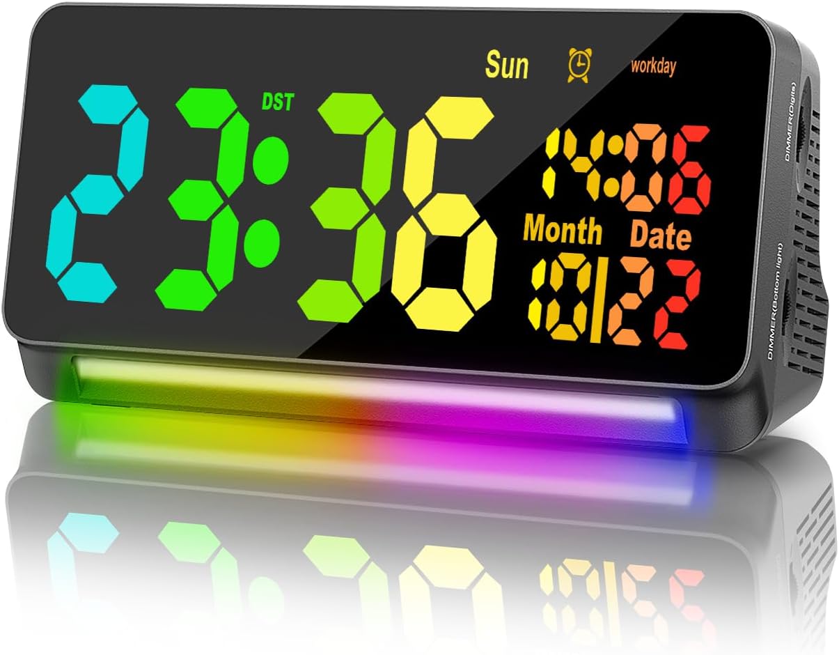 Ashenby 120db Super Loud Alarm Clock for Heavy Sleepers Adults, 0.39 kg, Small, Gray