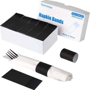 Ashenby 2500 Pcs Napkin Bands, Paper Napkin Rings Self-Adhesive, Black