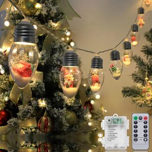 NestlyCo Christmas Lights Indoor 6.8Ft Christmas Snow Globe Lights 10 LED Fairy Lights with Remote Timer