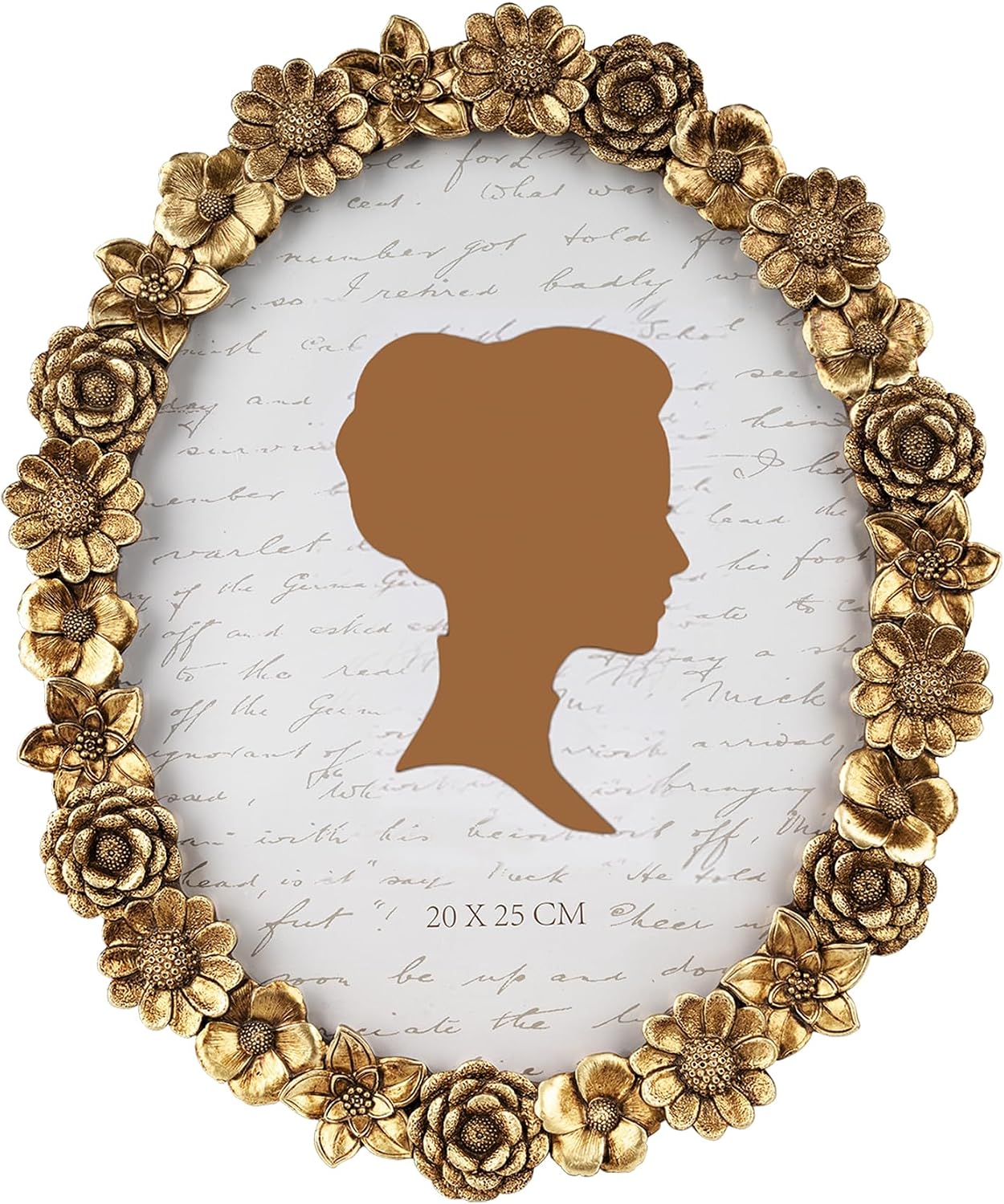 Aldernest 8x10 Inch Vintage Picture Frame, Elegant Antique Oval Photo Frames with Glass Front, 0.78 kg, Gold