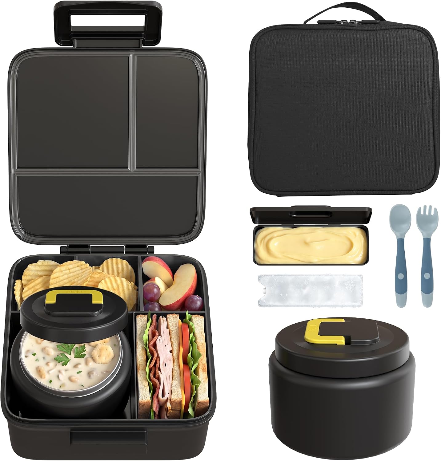 Aldernest Bento Lunch Box with 8oz Soup Thermo and Insulated Lunch Bag, 0.94 kg