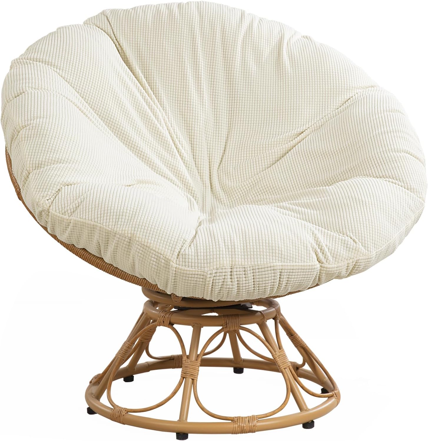 VelloHome Cover for Papasan Cushion, Soft Slipcover Only, Cream White