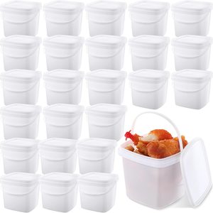 Aldernest 24 Pack 16.9 oz Square Deli Containers with Lids Freezer Storage, white