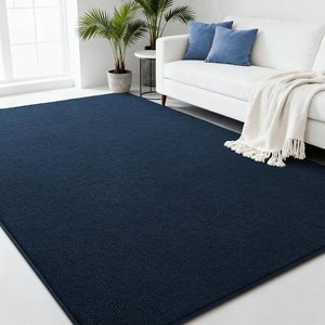 Aldernest 4x6 Navy Blue Modern Memory Foam Area Rugs for Bedroom Living Room, 2 pounds, A-navy Blue