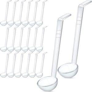 Ashenby 20 Pcs 1 oz Plastic Small Ladles with 7'' Long Handle, Clear