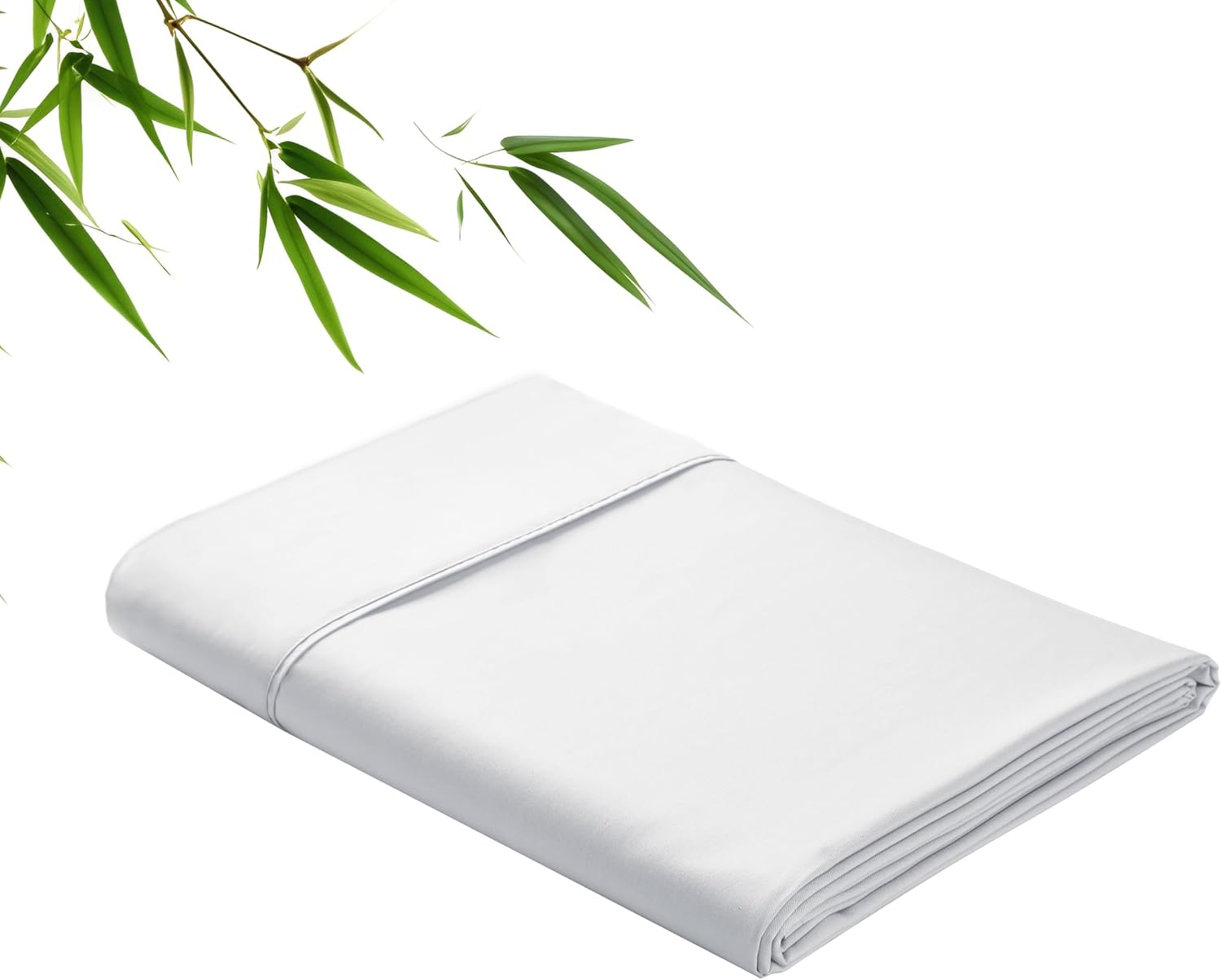 Aldernest Bamboo Viscose Flat Sheets Only, 400 Thread Count Sateen Weave King Size Flat Sheet Only, White
