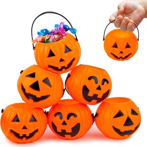 Aldernest 12PCS Mini Halloween Pumpkin Buckets, Small Pumpkin Candy Buckets, 0.21 kg