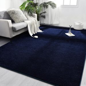 Aldernest Area Rugs for Bedroom Living Room, 4x6 Navy Blue Super Soft Comfy Thickened Memory-Foam Indoor Carpets, 3 kg