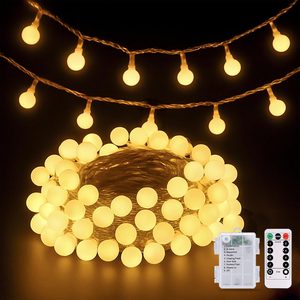 NestoraHome Warm White 100 LED Globe Battery Operated Christmas Lights Indoor, 0.55 kg