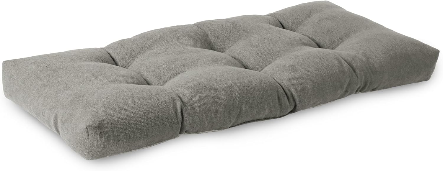Aldernest Non Slip Tufted Bench Cushion for Indoor Furniture 34"x16" Grey, 1.63 kg, 34x16x3.5 Inch