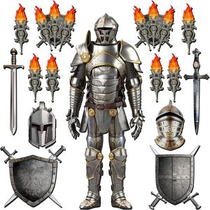 Birchmont 15 Pieces Medieval Party Decors 6 Feet Jointed Suit of Armor Knight Cut Out