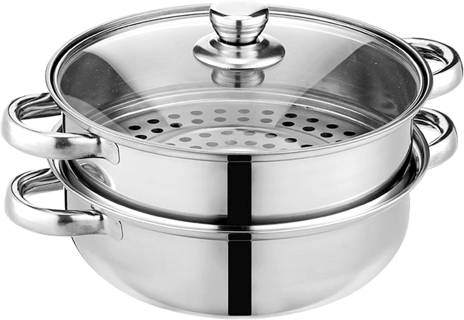 VelloHome Steamer Pot for Cooking 11 inch Steamer Pot, 1.28 kg, Silver