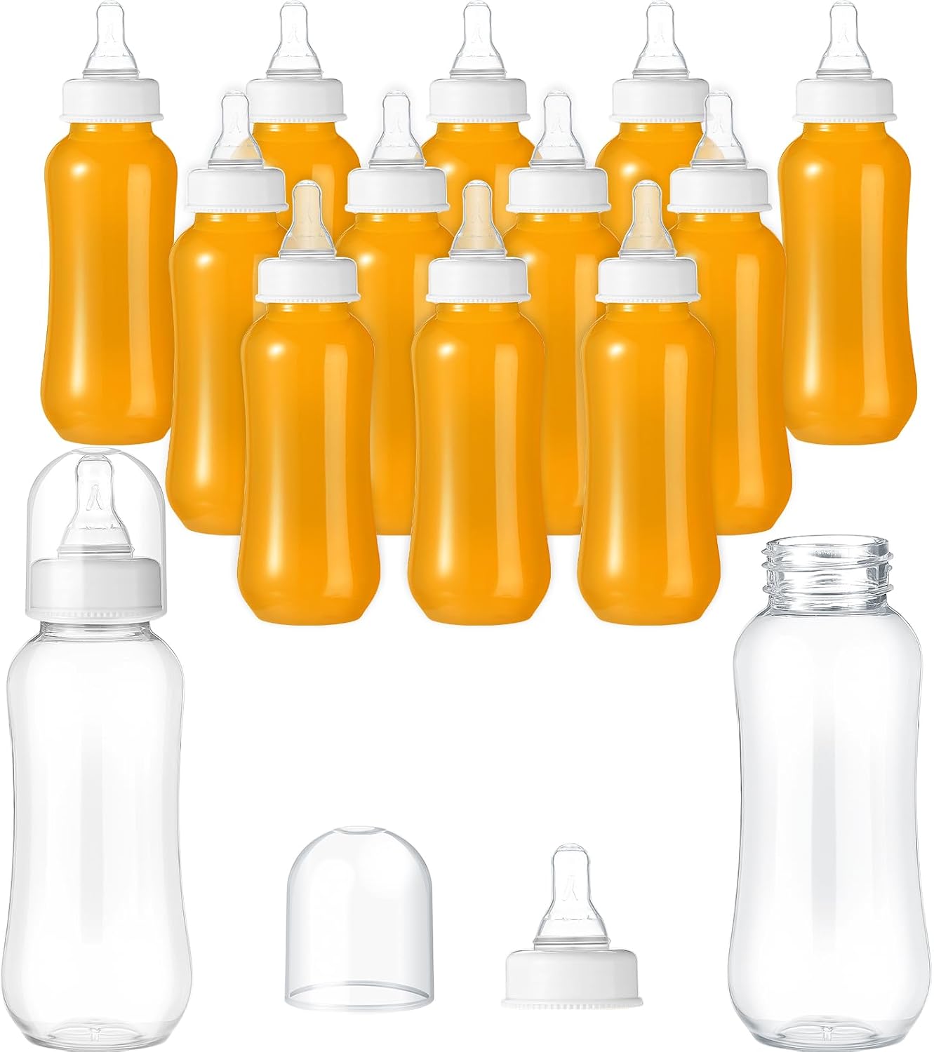Aldernest Baby Bottles - 9.5 oz Plastic Baby Bottles, 12 Pcs, White