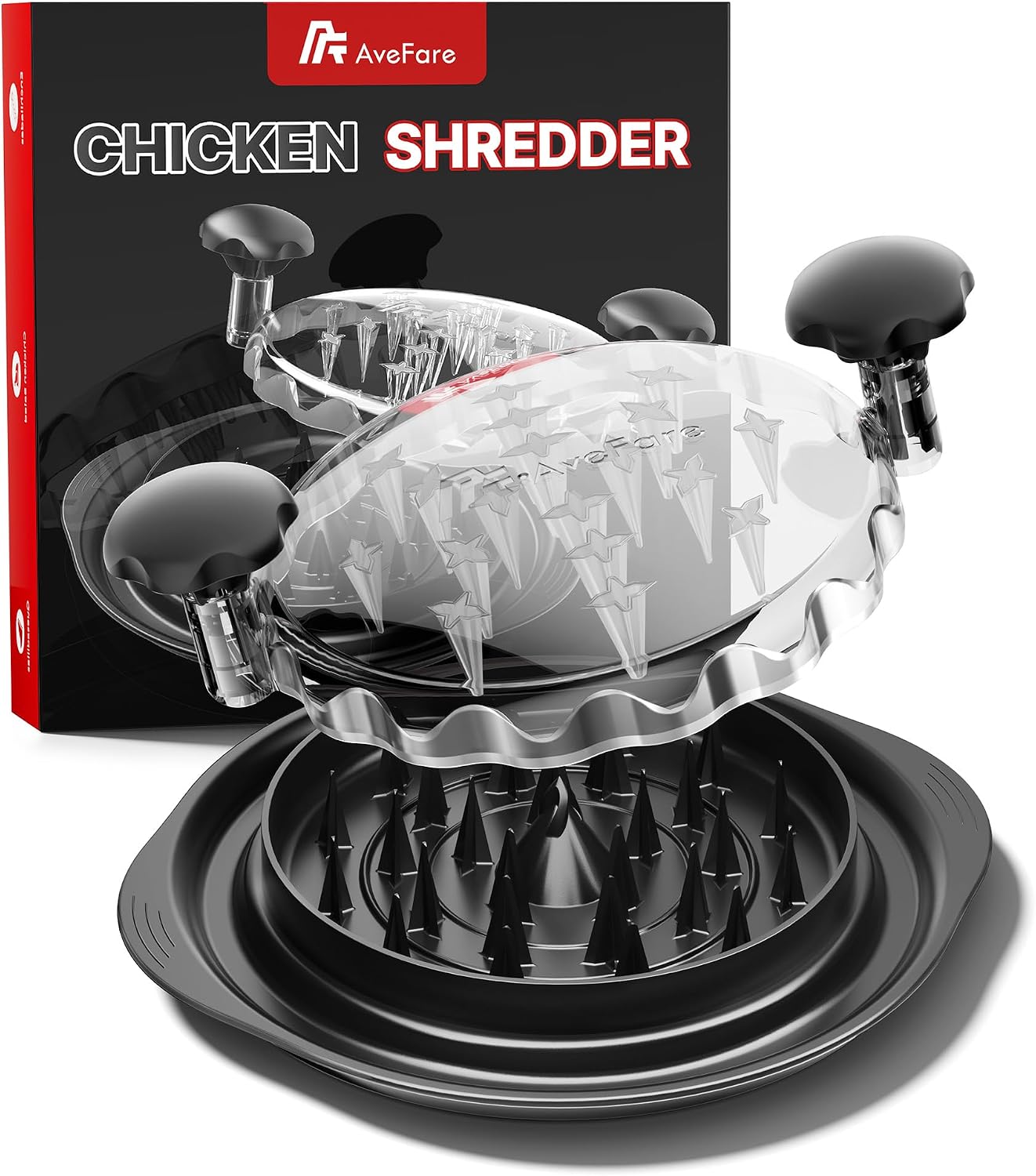 Ashenby 11 Inch Large Chicken Shredder Tool Twist - Meat Shredder Twist, 1.4 pounds, Black