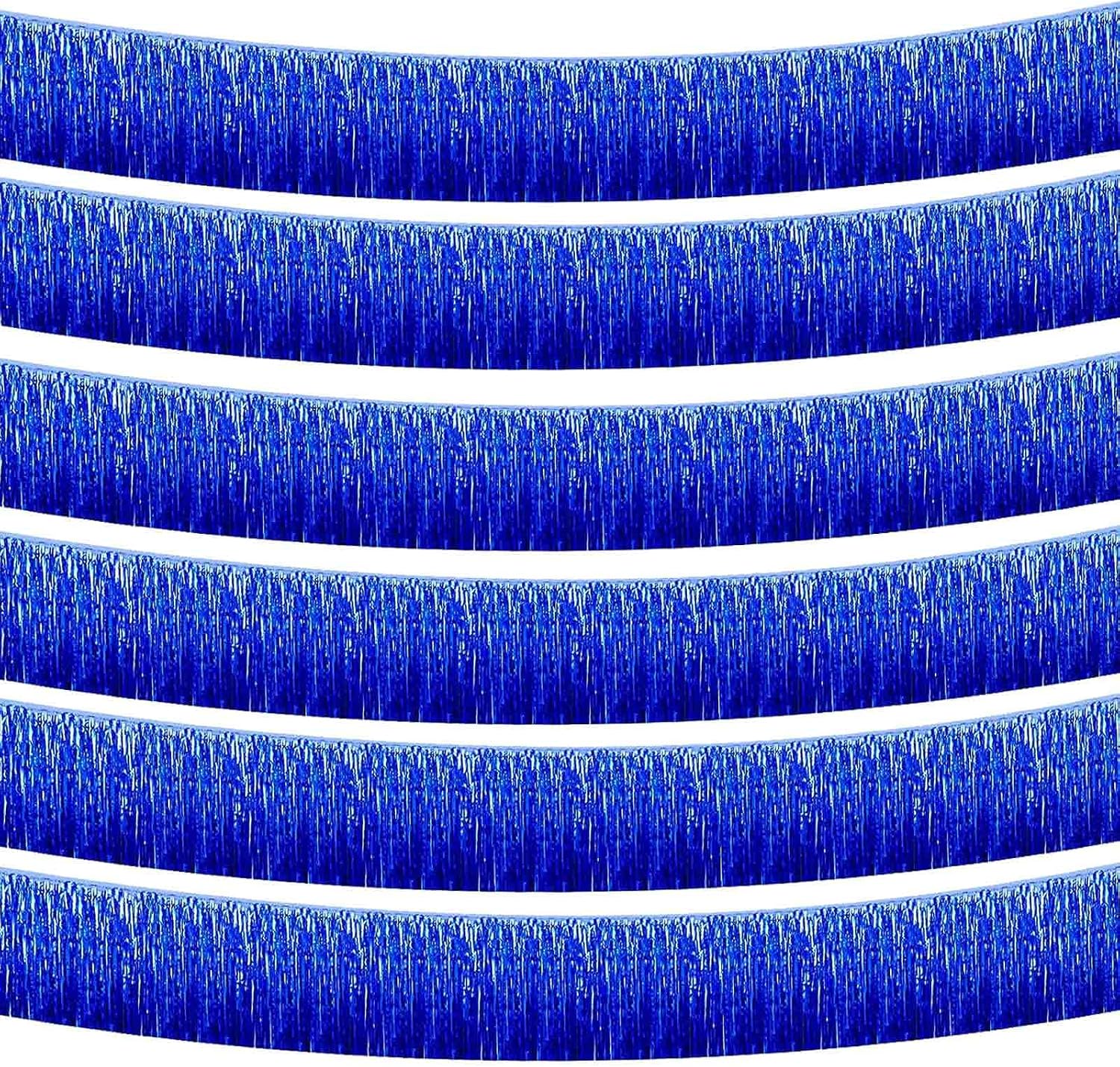 Aldernest Blue Foil Fringe Garland, 6 Pack 10 Feet Metallic Foil Tinsel