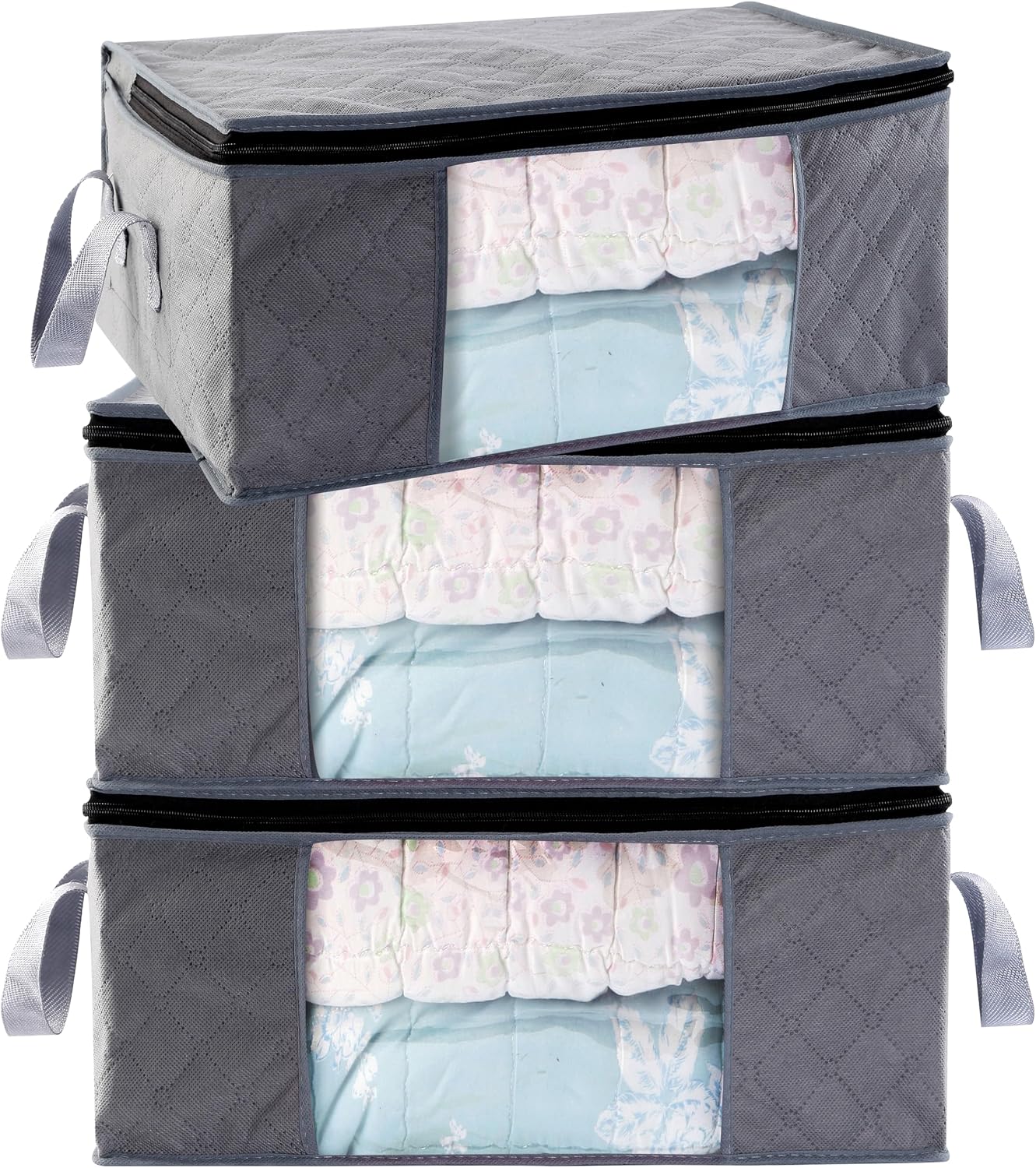 Barleyfield Storage Clothes Bins Closet Bags - 35L Containers Organizer Boxes Clothing Bin Organization for Organizing Blanket Pillow Sheet Sweater