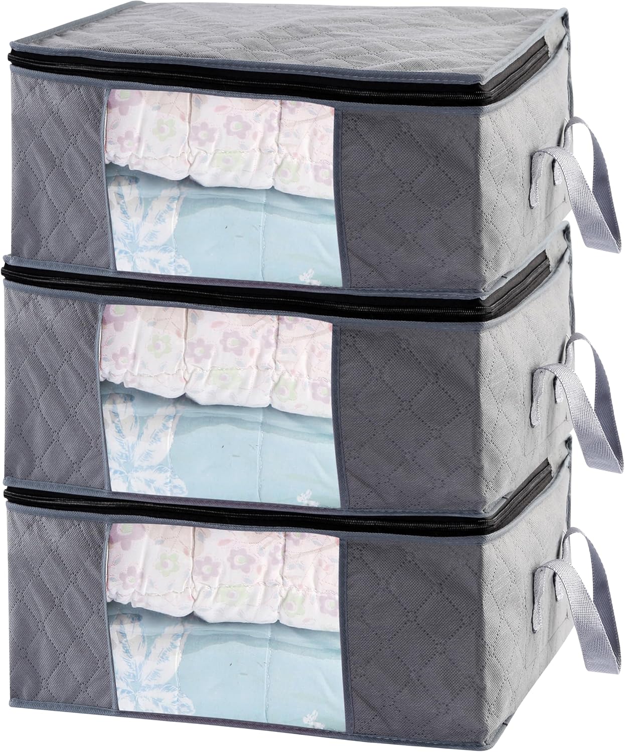Barleyfield Storage Clothes Bins Closet Bags - 35L Containers Organizer Boxes Clothing Bin Organization for Organizing Blanket Pillow Sheet Sweater