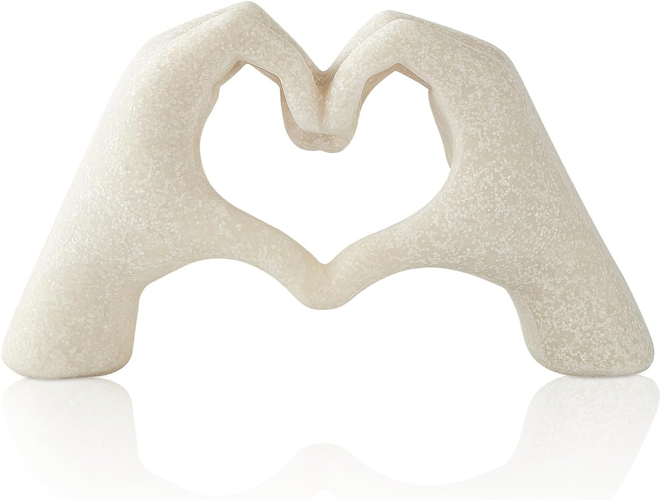 Brackenly Marble Gesture Heart Decoration, Modern Love Statue Finger, 9.8''x3''x5.9''