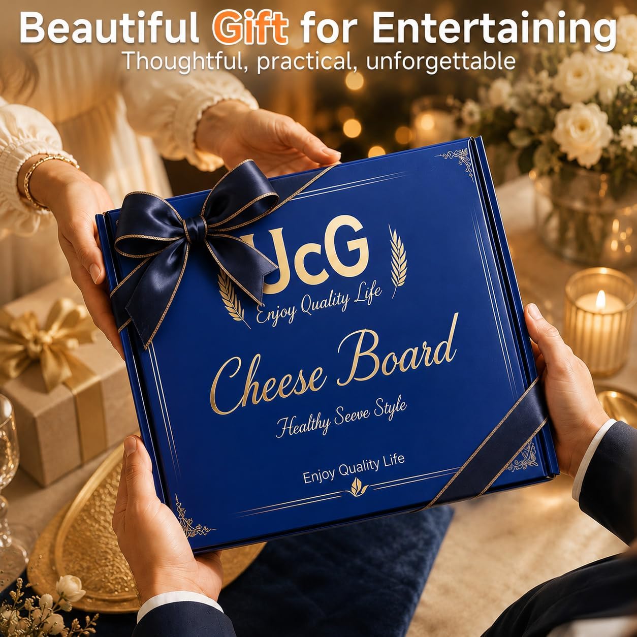 Aldernest Beautiful Gift Bamboo Charcuterie Boards: Folding Easy Storage, Large, 3 pounds, Natural
