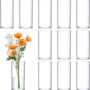 Barleyfield Viola Piccolo - Plastic Cylinder Vases, 2.6 pounds, Clear, 12 Count