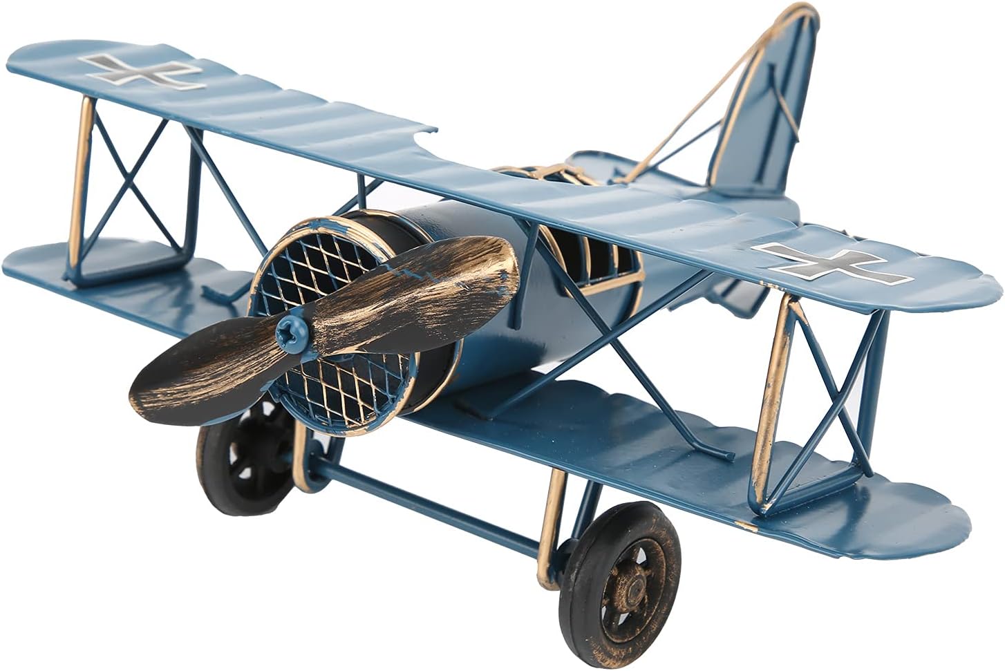 Ashenby Airplane Decor, Vintage Metal Boy's Room Props Desktop Decoration, 0.19 kg, Blue