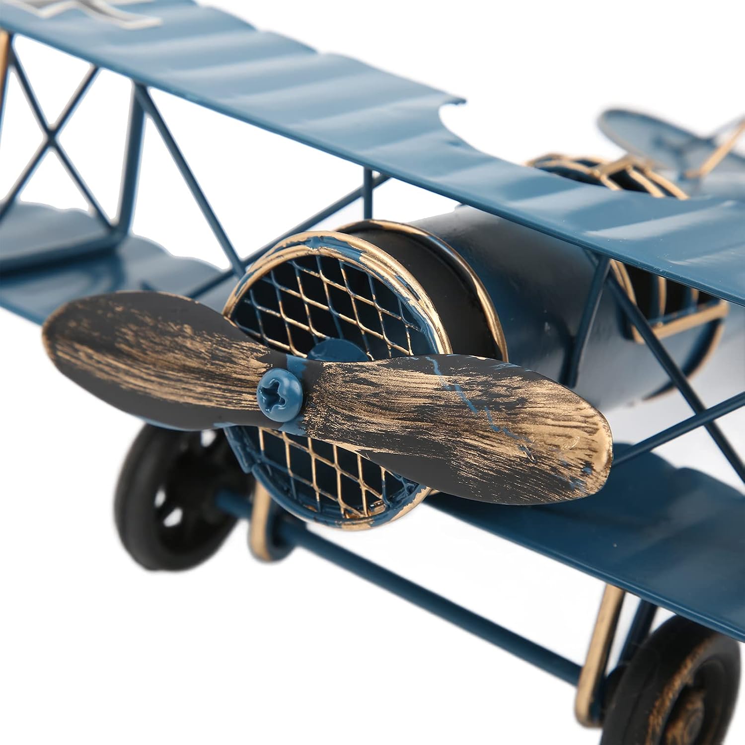 Ashenby Airplane Decor, Vintage Metal Boy's Room Props Desktop Decoration, 0.19 kg, Blue
